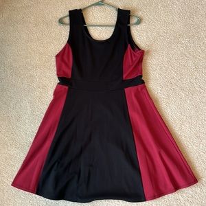 JCPenny XL A-Line Black and Red Dress